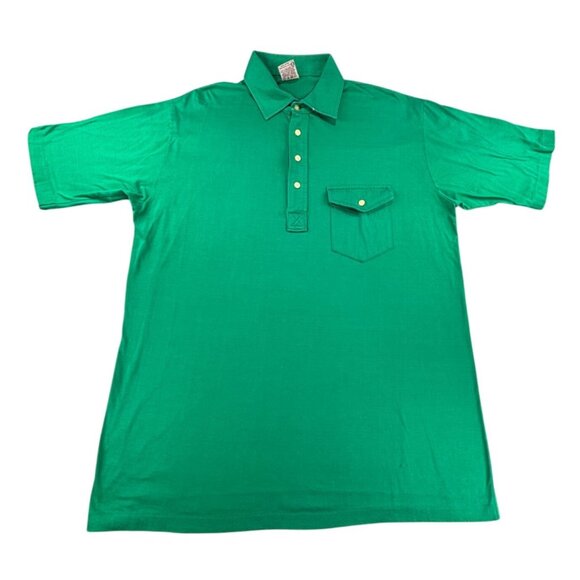 Vtg Country Cottons By Cross Creek Green Polo Shirt 100% Cotton Made In USA XL - Picture 1 of 10